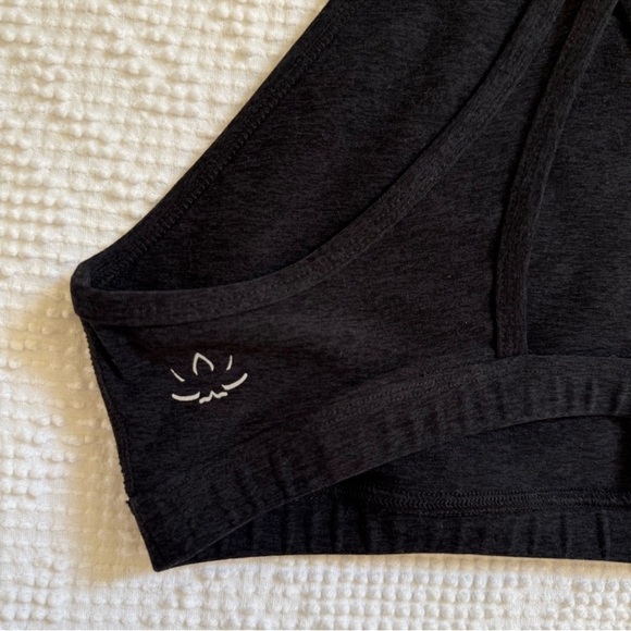 Beyond Yoga Spacedye Studio Bra Black Heather High Neck S - Picture 7 of 8